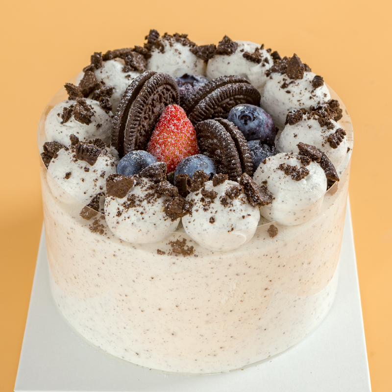 奥利奥旋风下午茶 5寸 直径约12.5cm 无生日帽和生日蜡烛 配刀叉碟