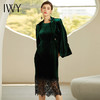 IWY/女士正装套装职业装墨绿色丝绒西装套裙商务装时尚蕾丝裙摆194003C1+Q1-1 商品缩略图1