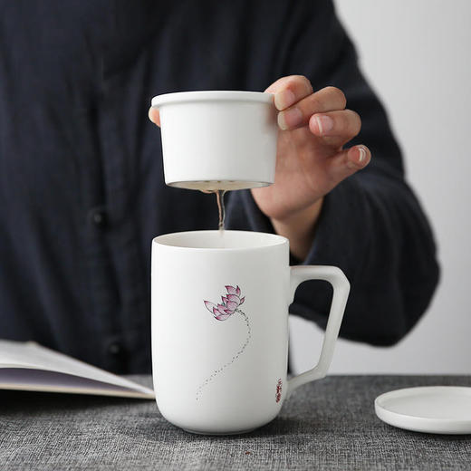 荷花影青办公杯 商品图3