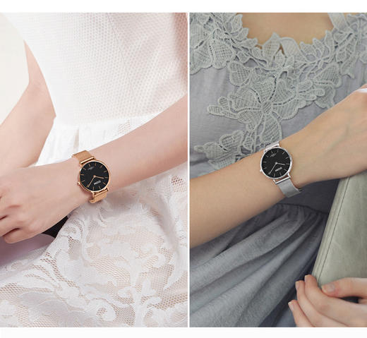 多姆（DOM）手表女士手表时尚简约超薄防水网带G-36GL-7M1白盘棕皮带JPY带授权招加盟代理 商品图13