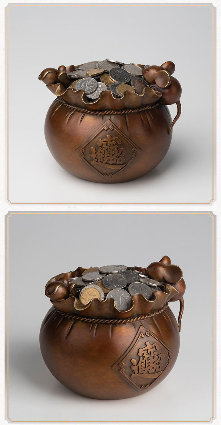 铜师傅招财鼠之聚宝盆