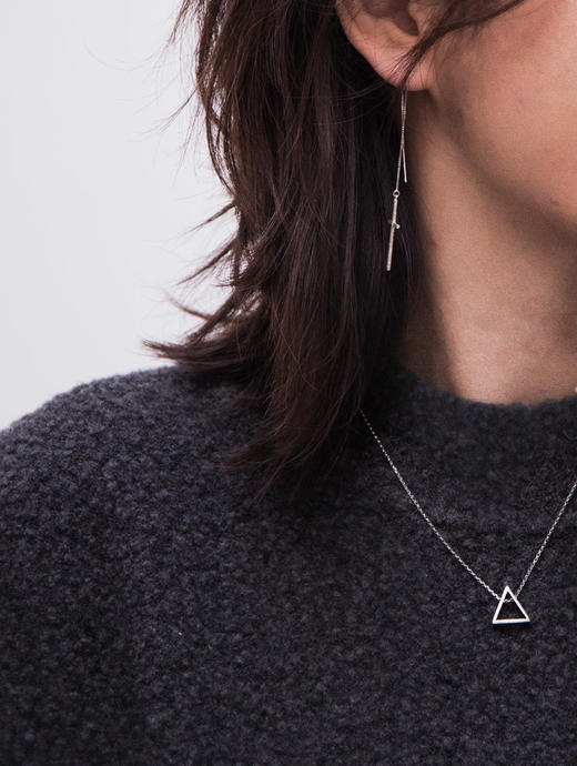 项链 I 原创设计 信.望.爱.纯银 三面立体 三角吊坠 几何项链 简约百搭素银 商品图5