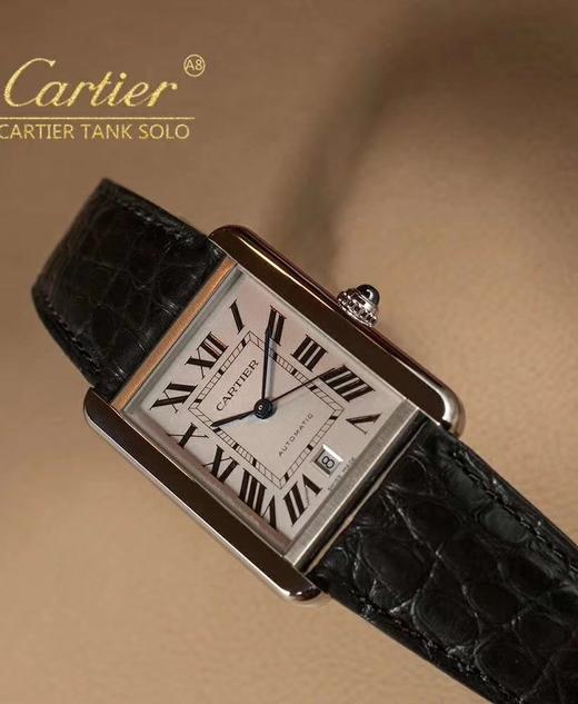 A8卡地亚CARTIER TANK SOLO 超薄男士腕表，采用2892机芯并精细打磨，寸参数均与原装一致，直径31X40.8mm 厚度7.80mm。美洲鳄鱼皮 商品图12
