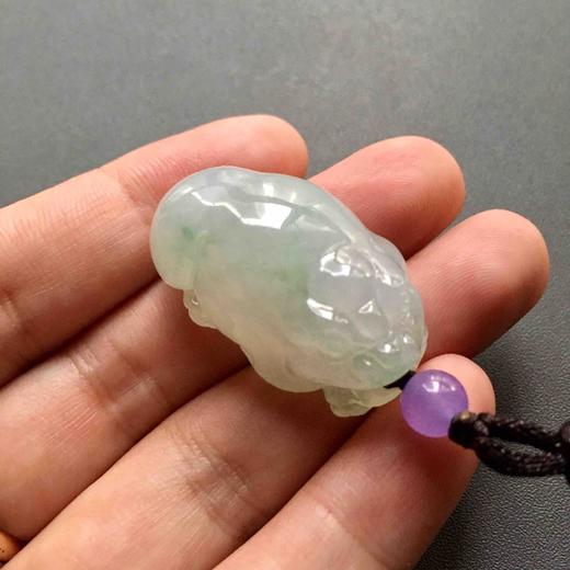 糯冰种飘阳绿翡翠三足金蟾 商品图5