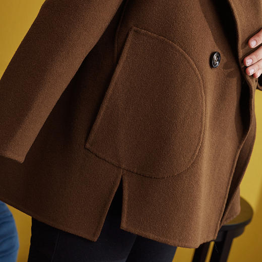 欧芮儿秋冬装2019 新年红色毛呢外套女百搭西装领呢子大衣 商品图4