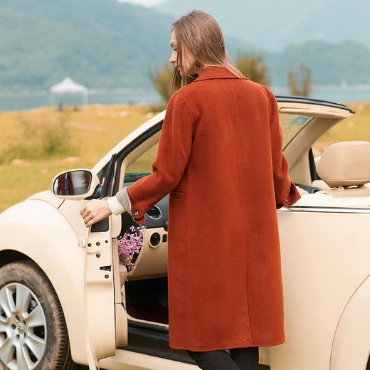 欧芮儿冬装女毛呢外套女中长款百搭双面呢呢子大衣 商品图3