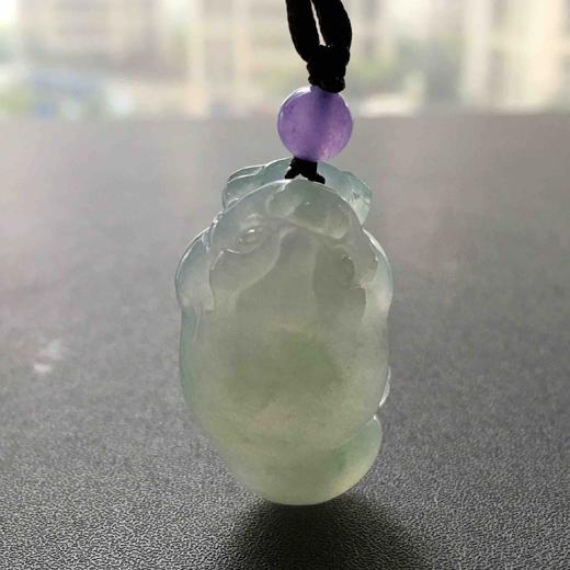 糯冰种飘阳绿翡翠三足金蟾 商品图7