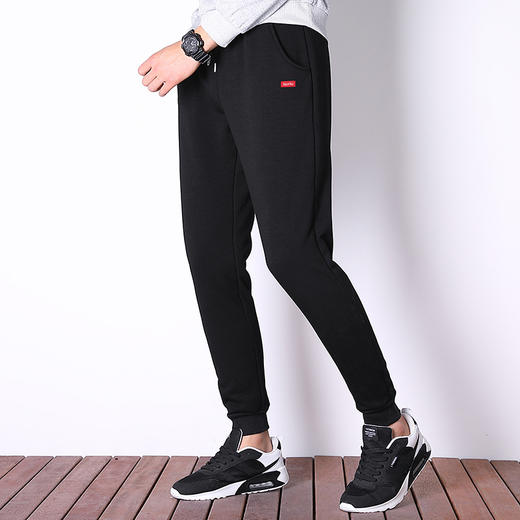 男士休闲裤春秋季纯棉小脚裤青年男九分束脚运动卫裤子 商品图2