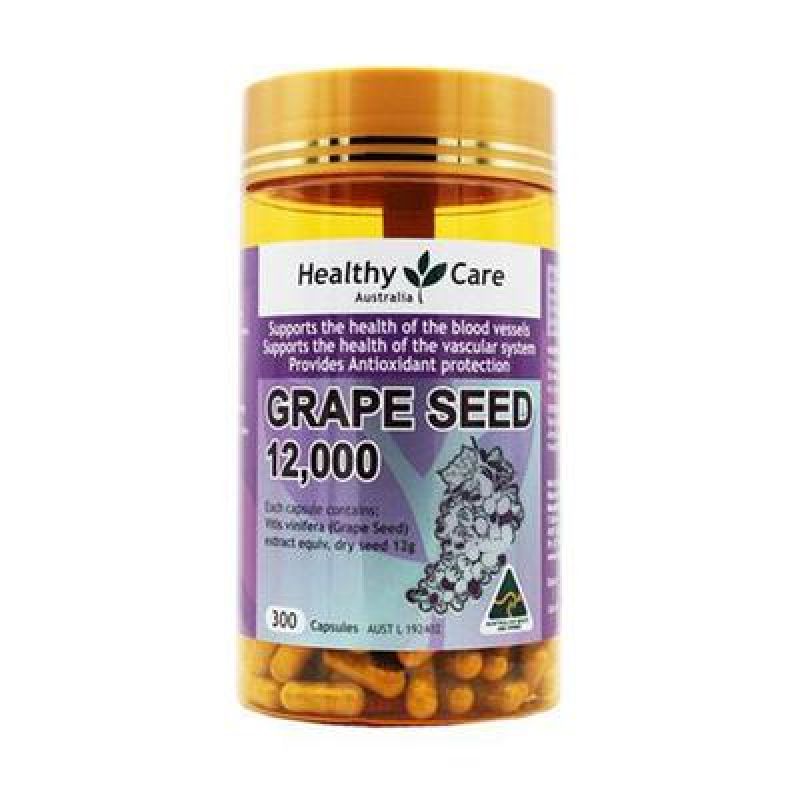 【澳洲直邮】澳洲进口 Healthy Care葡萄籽精华胶囊12000mg 300粒JPY带授权招加盟代理