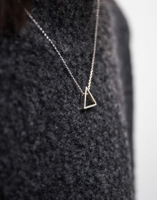 项链 I 原创设计 信.望.爱.纯银 三面立体 三角吊坠 几何项链 简约百搭素银 商品图4