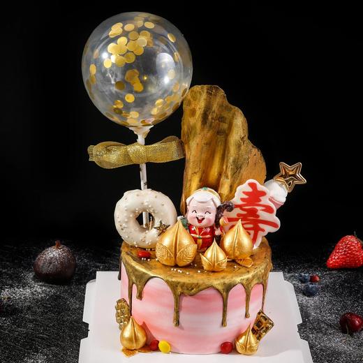 粉金滴落翻糖芝士奶油水果蛋糕 商品图1