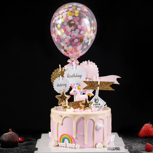 萌萌哒粉色独角兽滴落蛋糕 商品图0