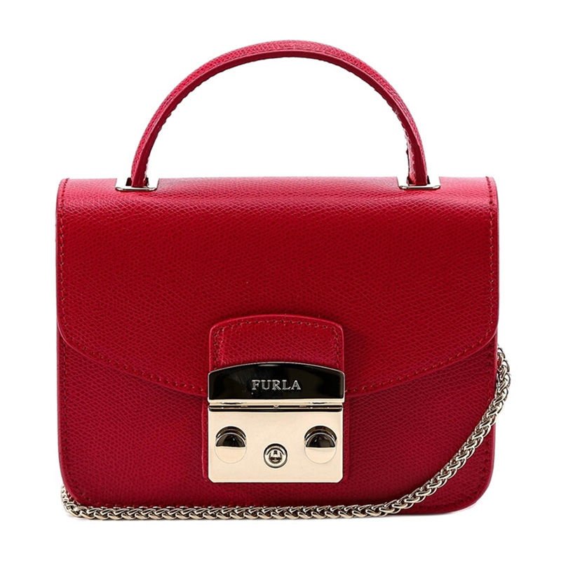 【香港直邮】Furla 芙拉 红色牛皮女士手提包 862651JPY带授权招加盟代理