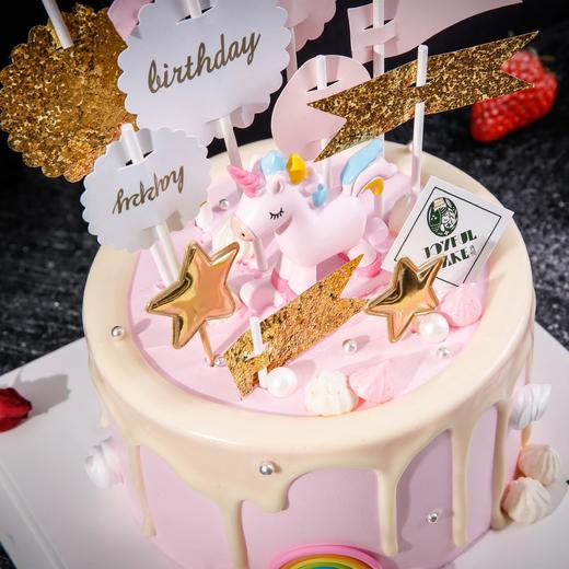 萌萌哒粉色独角兽滴落蛋糕 商品图2