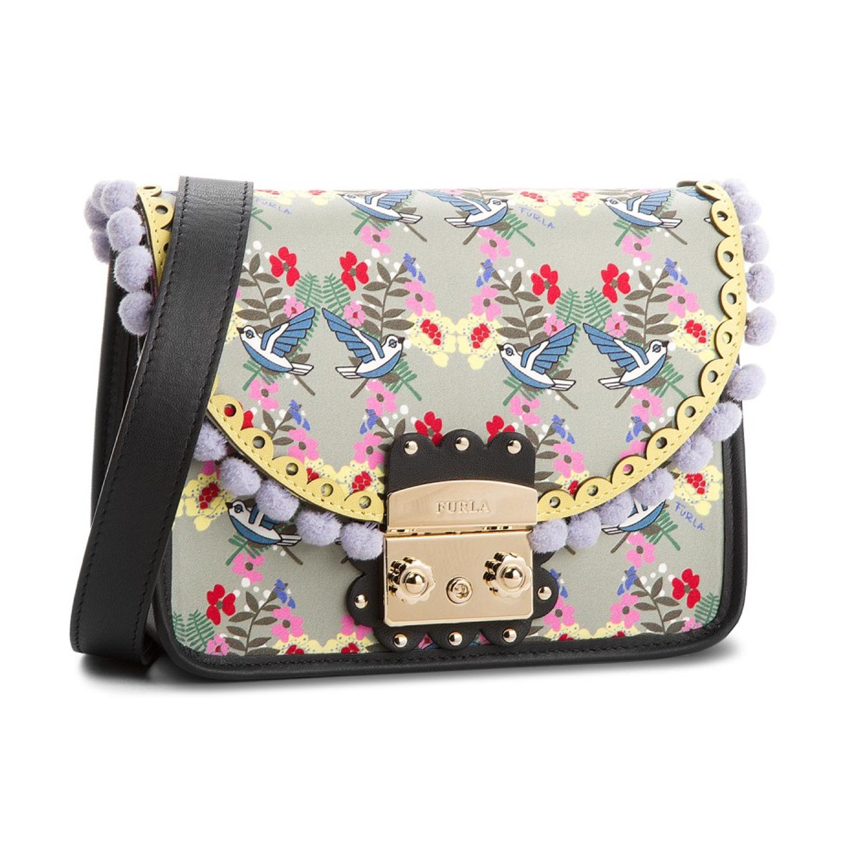 【香港直邮】Furla 芙拉 女士多彩灰色皮革单肩包斜挎包 942058JPY带授权招加盟代理