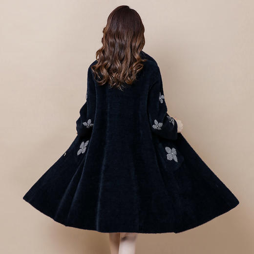 AHM qw8101中年妈妈冬款洋气连帽外套中长款大衣 商品图5