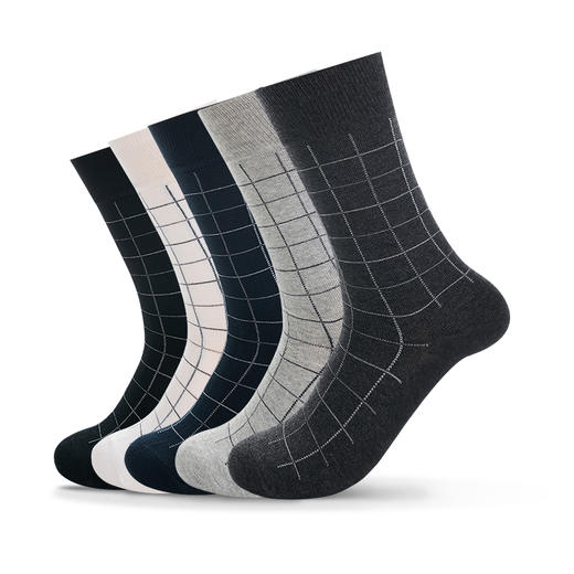 格纹绅士袜 · 英伦风 精梳棉长筒袜（3双） 商品图1