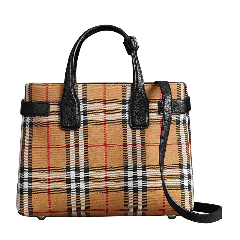 【香港直邮】Burberry 巴宝莉 女士多色格纹Vintage Check Banner山羊皮手提包 4076948JPY带授权招加盟代理