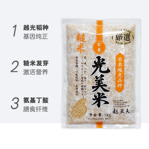 光美杂粮米糙米1kg日本越光品种大米全胚芽米粗粮养生五谷杂粮米 商品图1