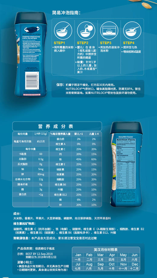 精品推荐】美国Gerber嘉宝 2段大米香蕉苹果谷物米粉JPY带授权招加盟代理 商品图6