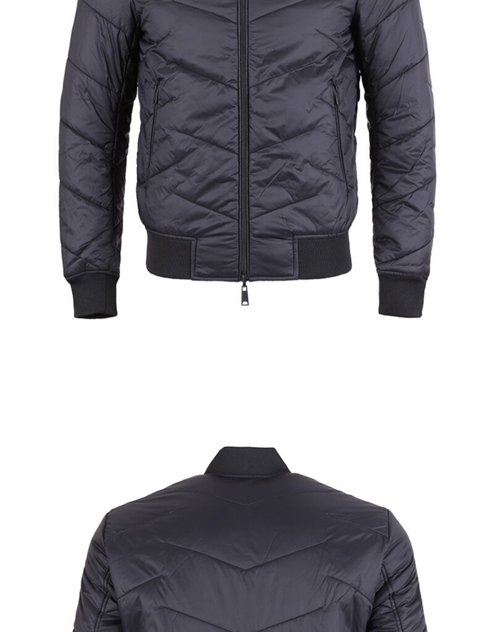 正品armani/阿玛尼夹克男薄棉两面穿拉链立领男士棒球领休闲外套