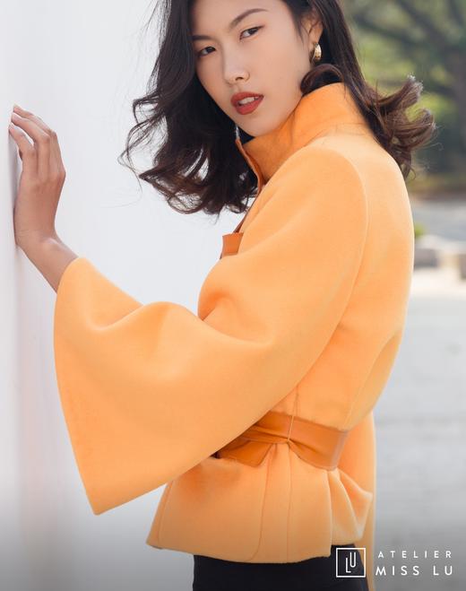 AtelierMissLu / Jodie-奶蜜黄口袋装饰羊毛外套 商品图13