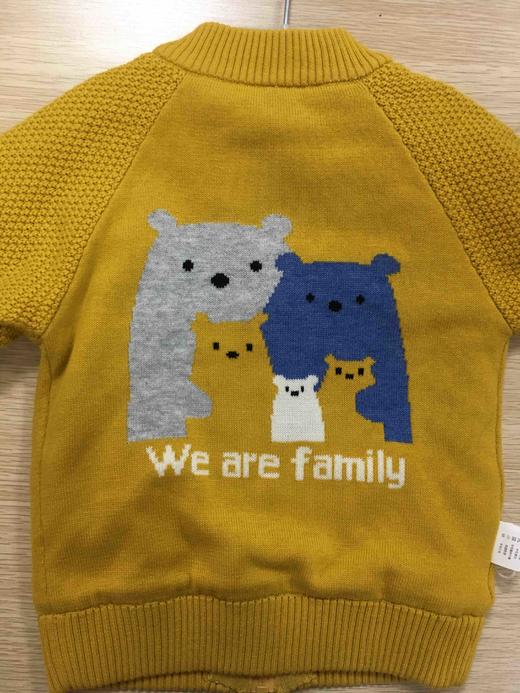 棉果果秋冬季男童纯棉线双层加绒加厚保暖里子对开外套毛衣M412161519656 商品图1