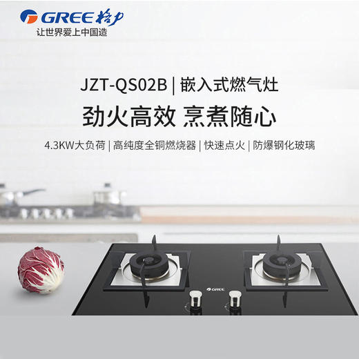 GREE格力 燃气灶 JZT-QS02B 天然气/JZY-QS02B 液化气 商品图0