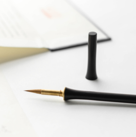 （永久下架）有为青年丨文心笔 可以换笔头的紫光檀黄铜毛笔