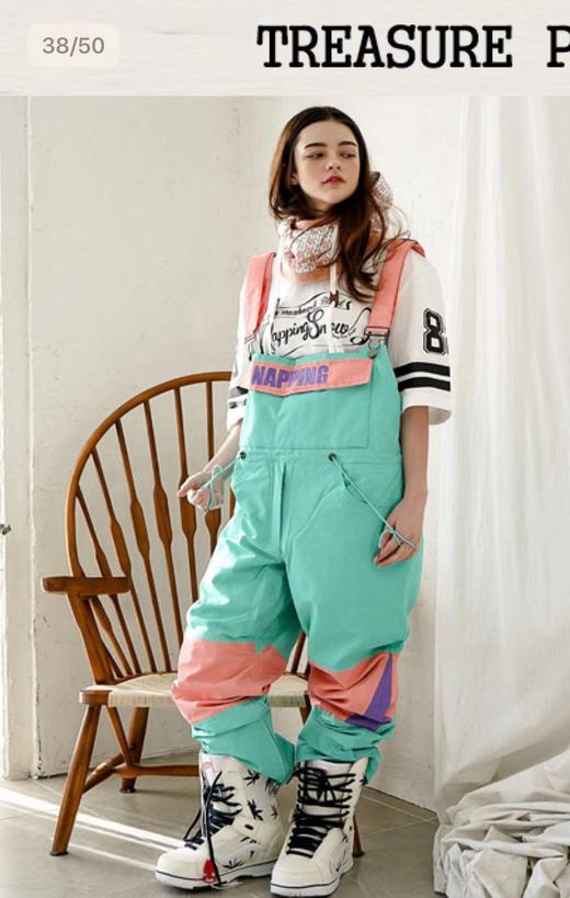 NAPPING 成人女款潮牌滑雪背带裤  P-11988 商品图2