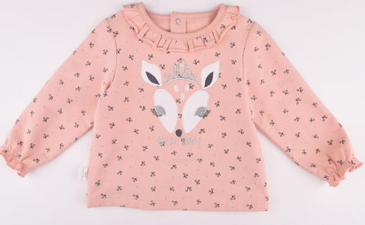 棉果果秋冬季女童小毛圈抓绒甜美套头T恤M422140219706 商品图2