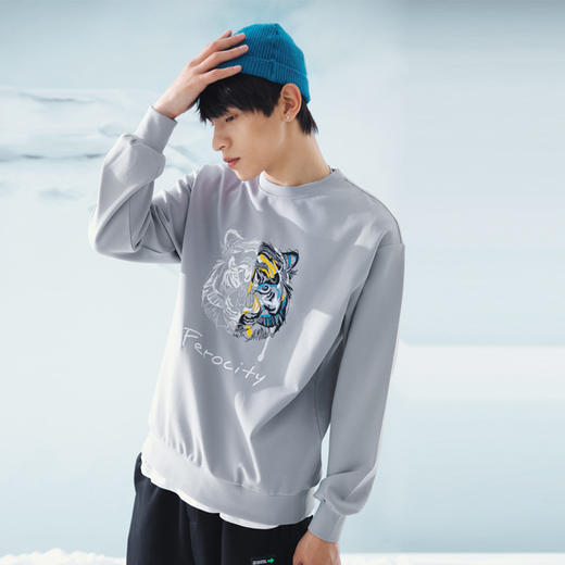 港风男装秋冬加绒加厚卫衣 宽松刺绣情侣上衣外套 商品图3