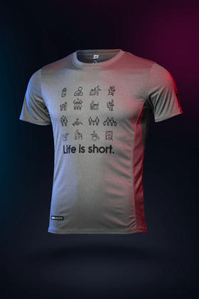 严素跑步TEE, 百马俱乐部长命TEE, 男/女款, 轻量, 快干, 严素态度 中国百马俱乐部