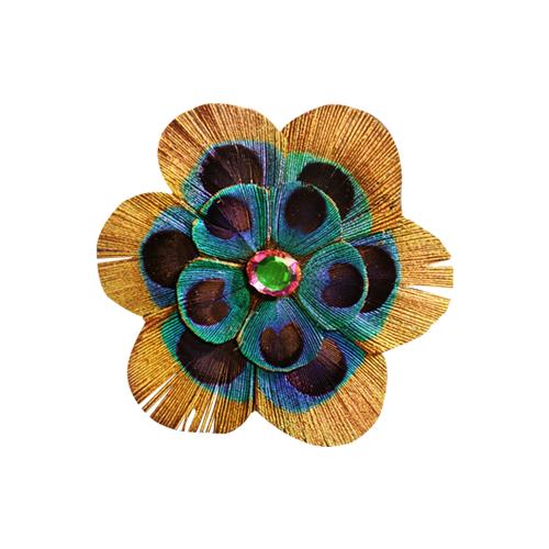 深山集市 云南元阳手工孔雀公主梅花胸针 商品图0