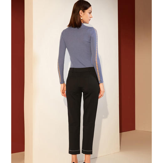 丁摩 冬装新款黑色保暖加绒进口亮钻休闲时尚女裤19-185DB199240531 商品图2