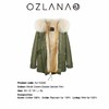 OZLANA 2019年新款派克皮草大衣192030经典金色水貂防泼水绿色外壳女士保暖加厚大衣可拆卸鹅绒袖 中长款（下单请备注尺码XS~XL码 下单后20天内发货）JPY带授权招加盟代理 商品缩略图0