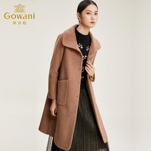 【100%绵羊毛】乔万尼大衣秋冬流行羊毛呢外套直筒收腰呢子大衣女中长款EN4A841 商品图1