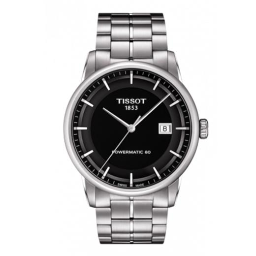 天梭tissot 豪致系列t086.407.11.051.00钢带80机芯机械男表