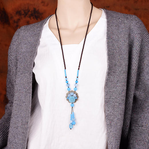 CZYH-092秋季新款民族风毛衣链长款项链 商品图1