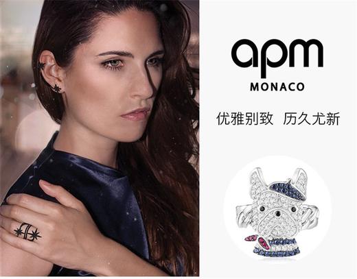 APM MONACO 女士银镶晶钻深蓝DOGGY宽戒指 A18929M MJPY带授权招加盟代理 商品图1