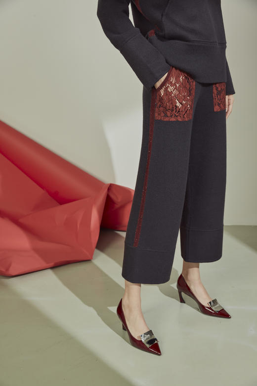 羊绒加厚宽松直筒九分裤 SJF91K127N/SJF91K127A 商品图2