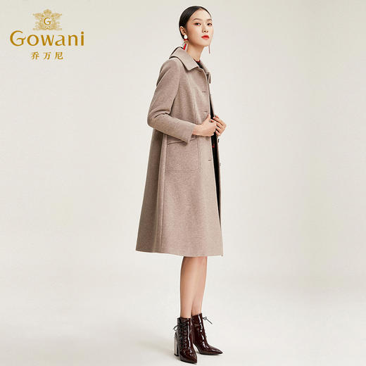 【绵羊毛】乔万尼女冬外套羊毛大衣流行中长款毛呢大衣韩版直筒EN4A718 商品图1