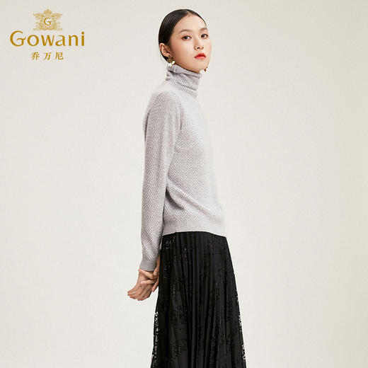 【山羊绒】乔万尼冬季毛针织衫女100山羊绒高领修身气质长袖毛衣EN4M808 商品图2