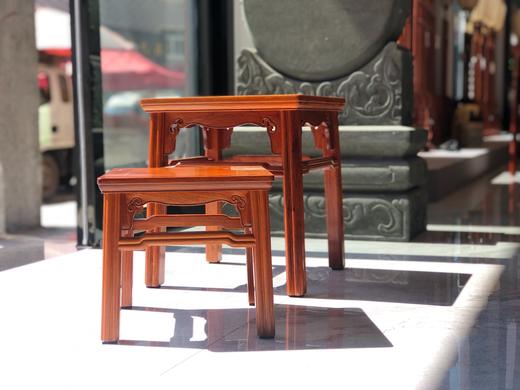 红桥红  家具严选  缅甸花梨(大果紫檀）  【瓜棱腿方凳】 商品图1