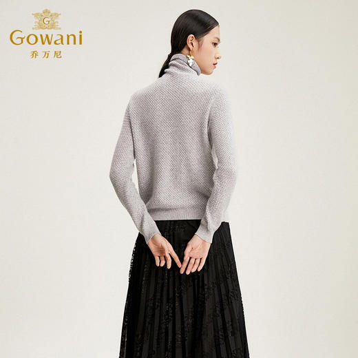 【山羊绒】乔万尼冬季毛针织衫女100山羊绒高领修身气质长袖毛衣EN4M808 商品图4