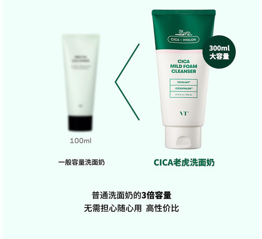 【韩国直邮】韩国VT／范特老虎洗面奶控油深层清洁毛孔泡沫氨基酸洁面乳300mlJPY带授权招加盟代理 商品图9