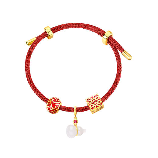 福禄万代和田玉转运红手链 宫里的世界×凤仪珠宝