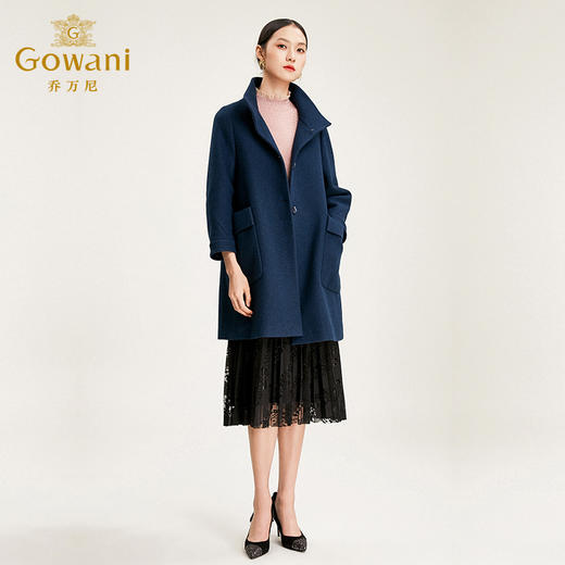 【绵羊毛】乔万尼毛呢外套女时尚简约呢子大衣秋冬流行大衣中长款EN4A719 商品图1