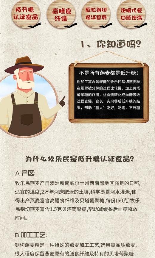 澳洲进口Moulamein牧乐民钢切燕麦粒 新品澳大利亚牧乐民麦片 素食燕麦片 原装进口 750g*2袋 商品图11