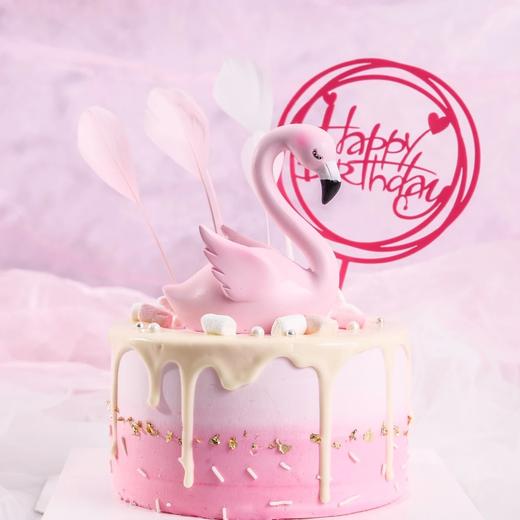 爱的火烈鸟生日蛋糕 商品图0